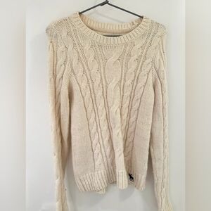 Abercrombie And Fitch Cable Knit Cream Sweater